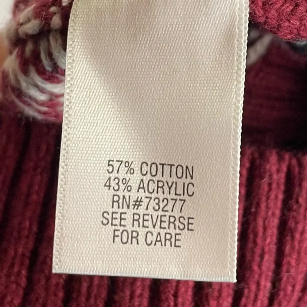 5‎ for $25🔥Croft & Barrow Burgundy Fairisle Knit Sweater XL- New